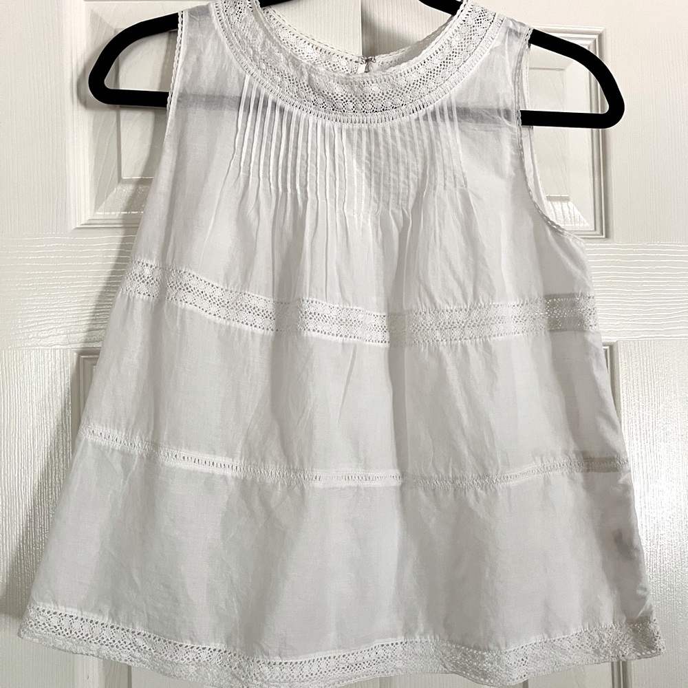 Madewell white sleeveless blouse XS